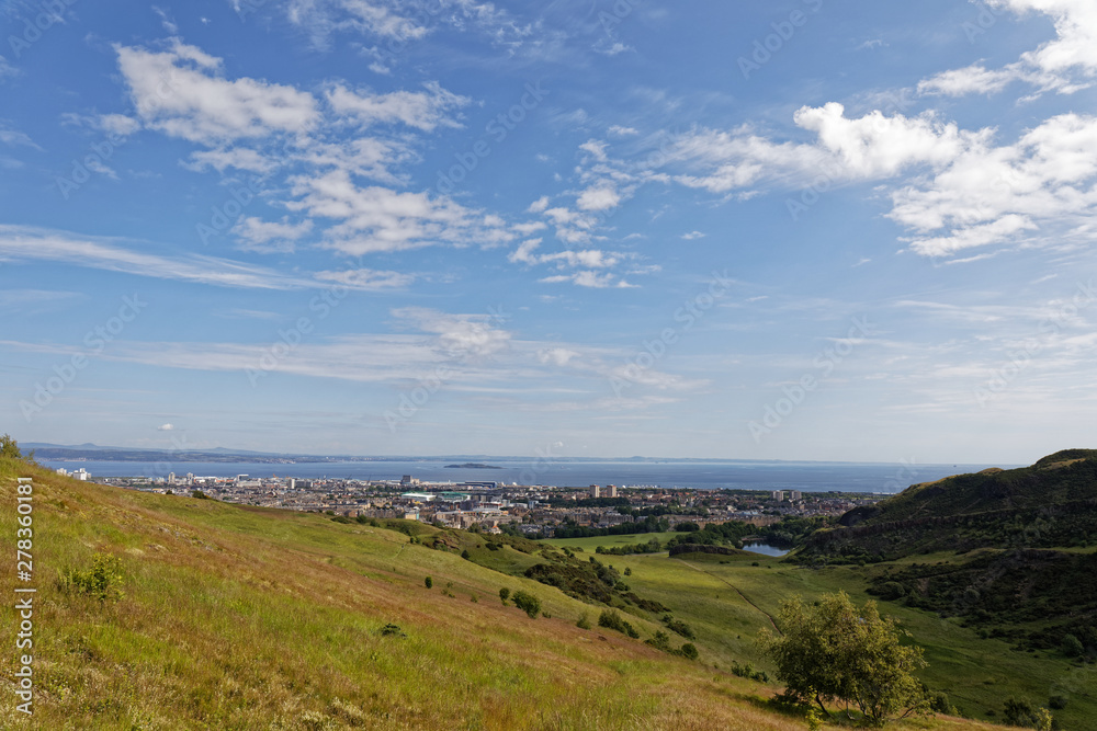View to the sea from Holyrood park - Edinburgh, Scotland, United Kingdom View to the sea from Holyrood park - Edinburgh, Scotland, United Kingdom