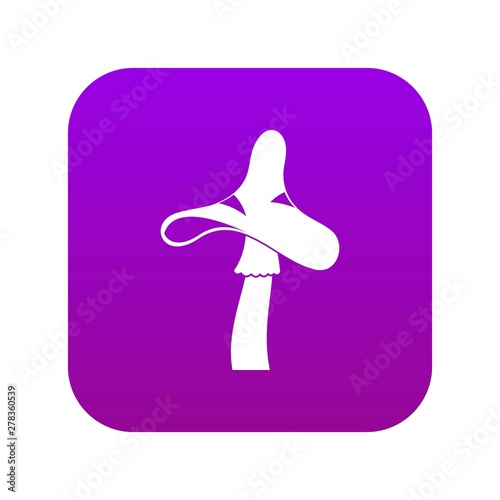 Toxic mushroom icon digital purple for any design isolated on white vector illustration