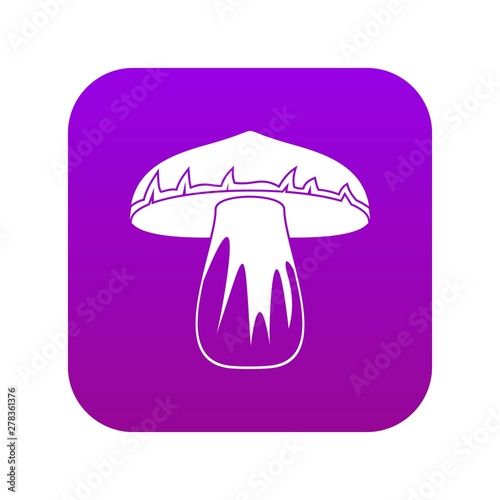 Forest mushroom icon digital purple for any design isolated on white vector illustration