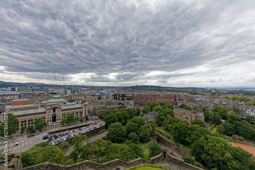 Edinburgh cityscape, view from the castle - Scotland, United Kingdom