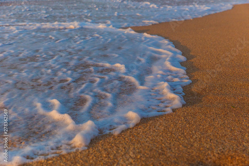 Foam from the sea water on ...