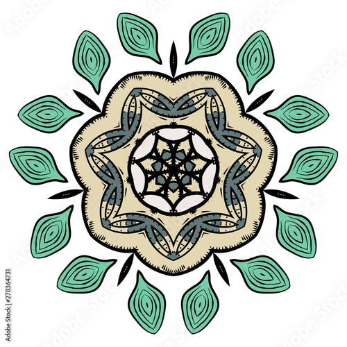 Ornamental round floral pattern