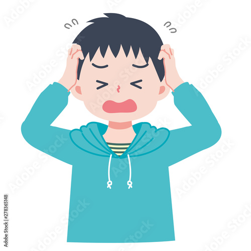 焦ってる男の子のイラスト