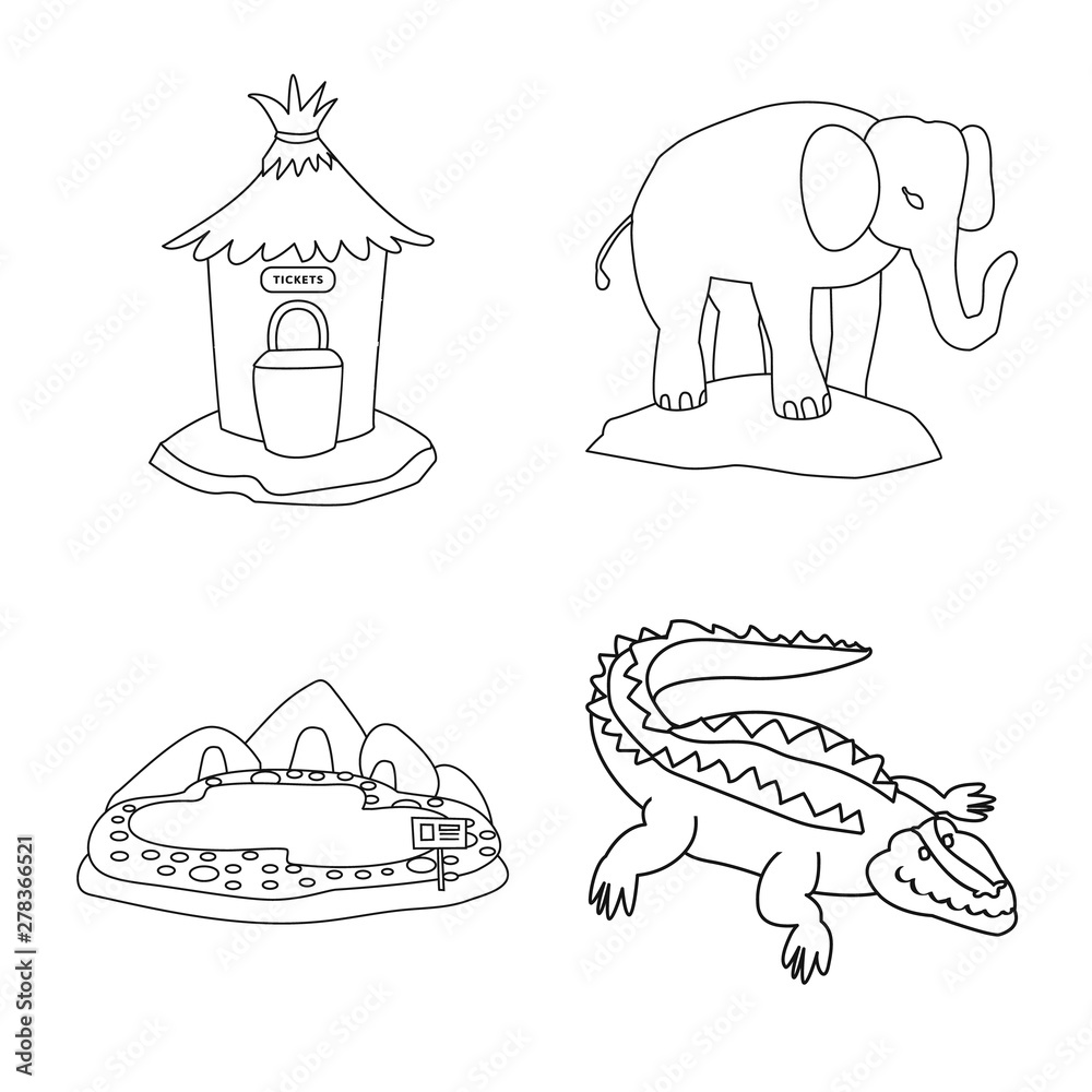 Fototapeta premium Isolated object of entertainment and forest sign. Collection of entertainment and park vector icon for stock.