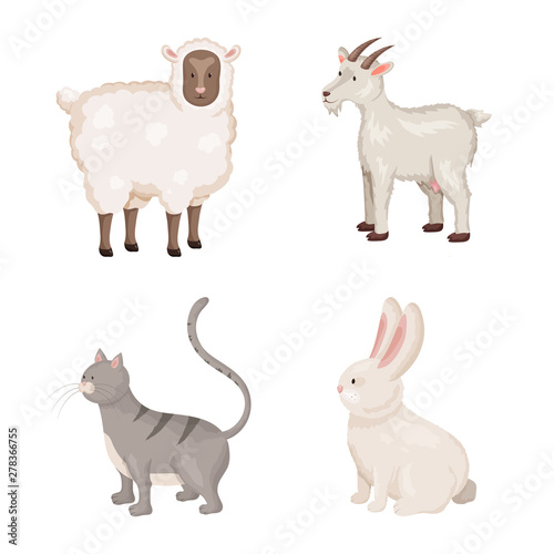 Vector illustration of farm and food symbol. Collection of farm and countryside vector icon for stock. © pandavector