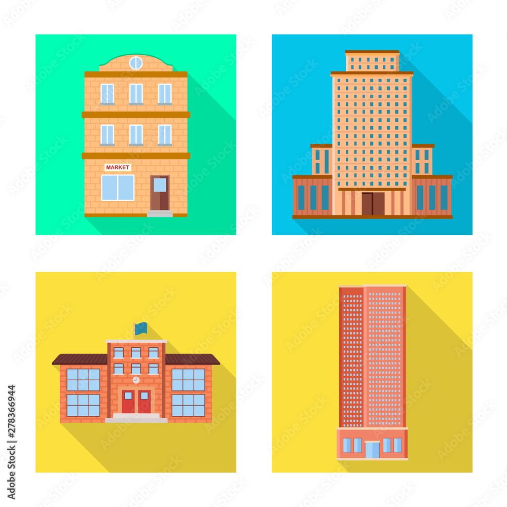 Isolated object of municipal and center logo. Set of municipal and estate stock vector illustration. Isolated object of municipal and center logo. Set of municipal and estate stock vector illustration.