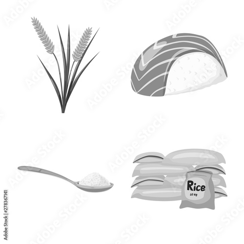 Isolated object of food and organic icon. Set of food and agricultural stock vector illustration.