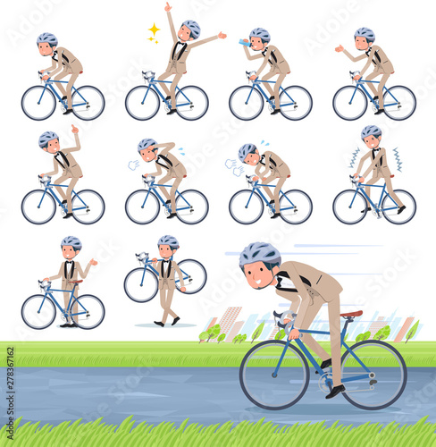 flat type beige tuxedo men_road bike
