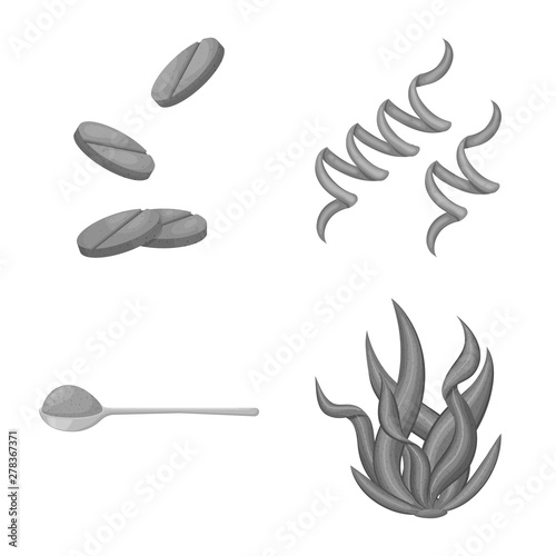 Vector design of plant and weed logo. Set of plant and sea vector icon for stock.