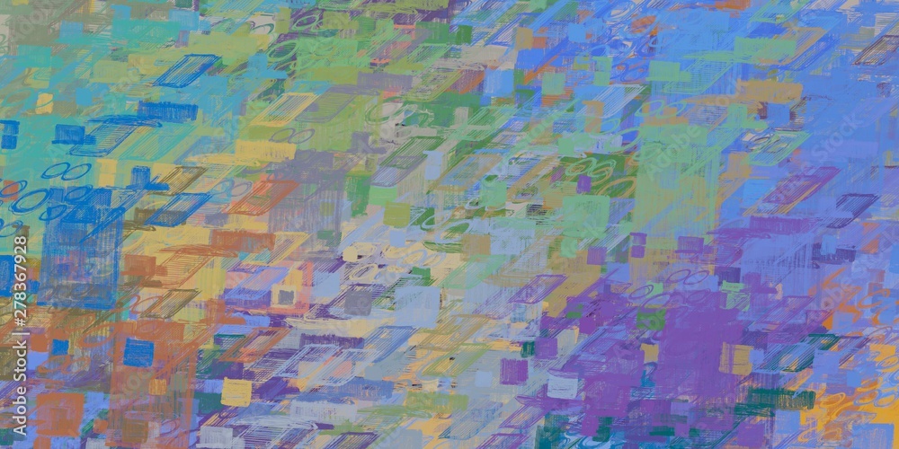 Fototapeta Canvas painting. Colorful background texture. 2d illustration. Texture backdrop. Creative chaos structure.