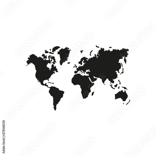 World map. Flat design. Vector illustration. Isolated.