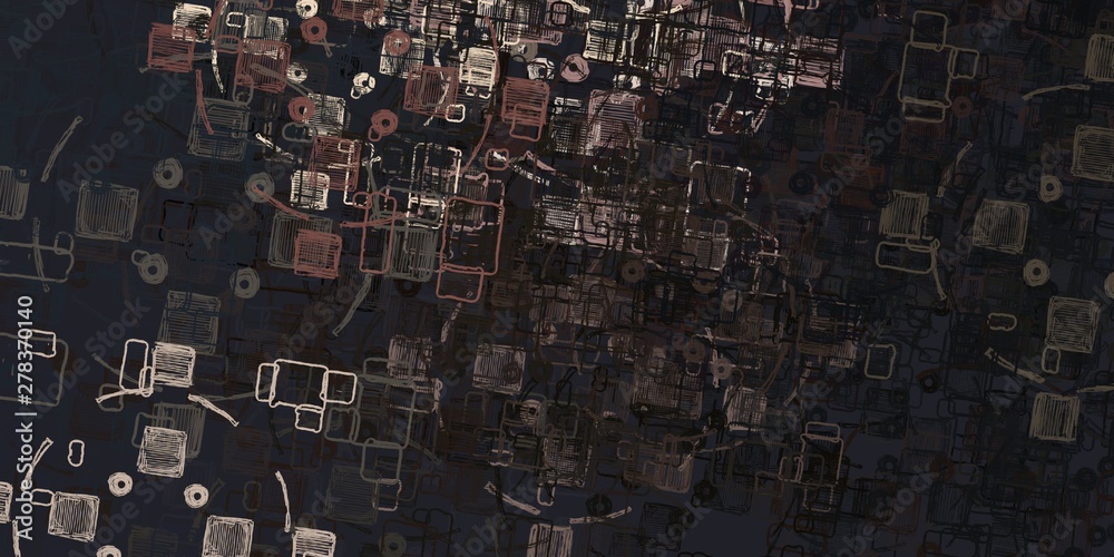 Naklejka premium Art wallpaper. Digital canvas. 2d illustration. Texture backdrop painting. Creative chaos structure.