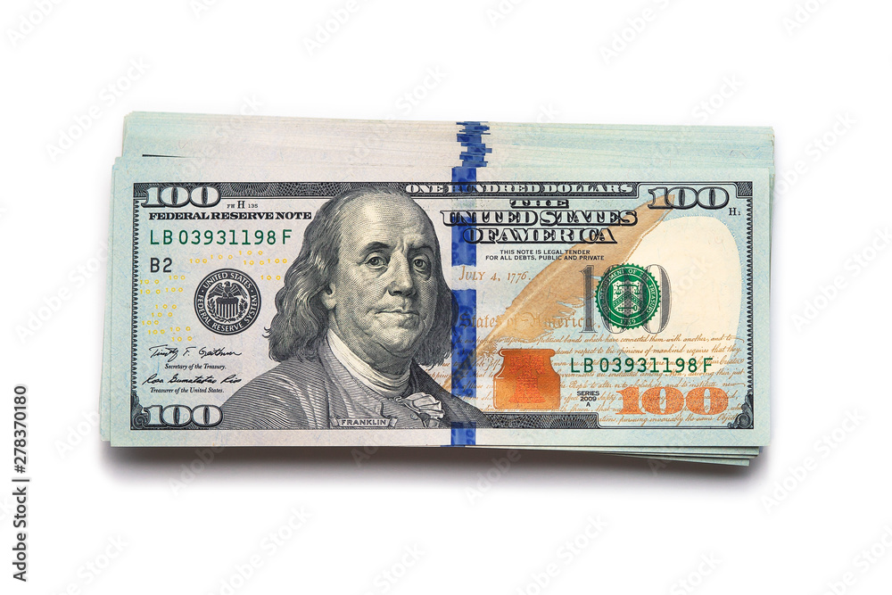 Isolated Heap of 100 US dollars bills background One hundred USA note Isolated Heap of 100 US dollars bills background One hundred USA note