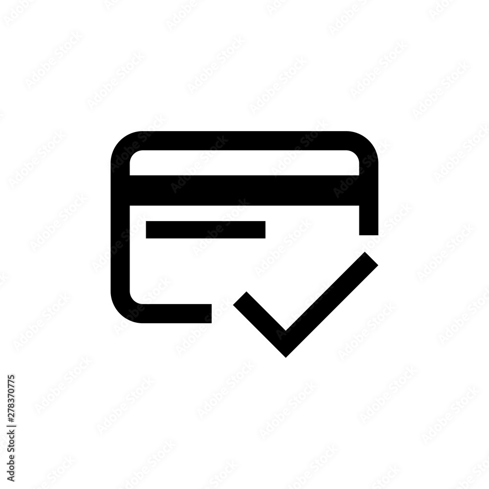 Credit card approved icon illustration isolated vector sign symbol Credit card approved icon illustration isolated vector sign symbol