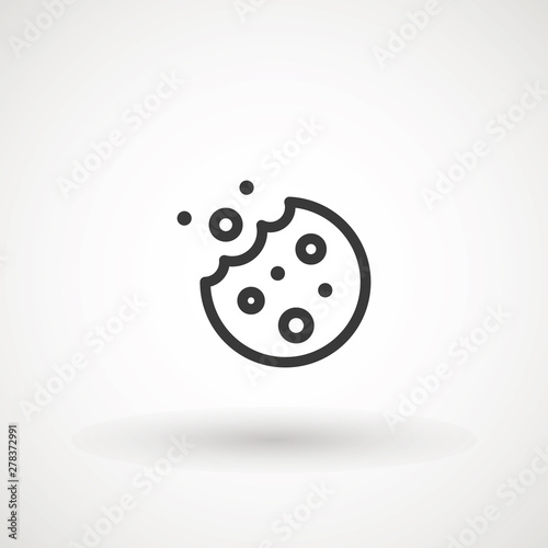 Browser Cookie Icon. Outline Style Icon Cookie icon vector isolated on white background, logo concept sign on transparent background, filled black symbol