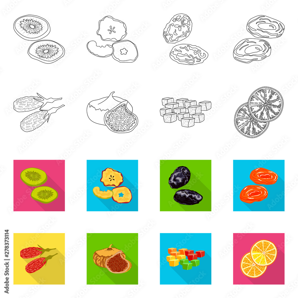 Isolated object of food and raw icon. Collection of food and nature stock vector illustration. Isolated object of food and raw icon. Collection of food and nature stock vector illustration.