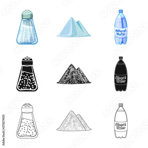 Vector design of cooking and sea logo. Collection of cooking and baking stock symbol for web.