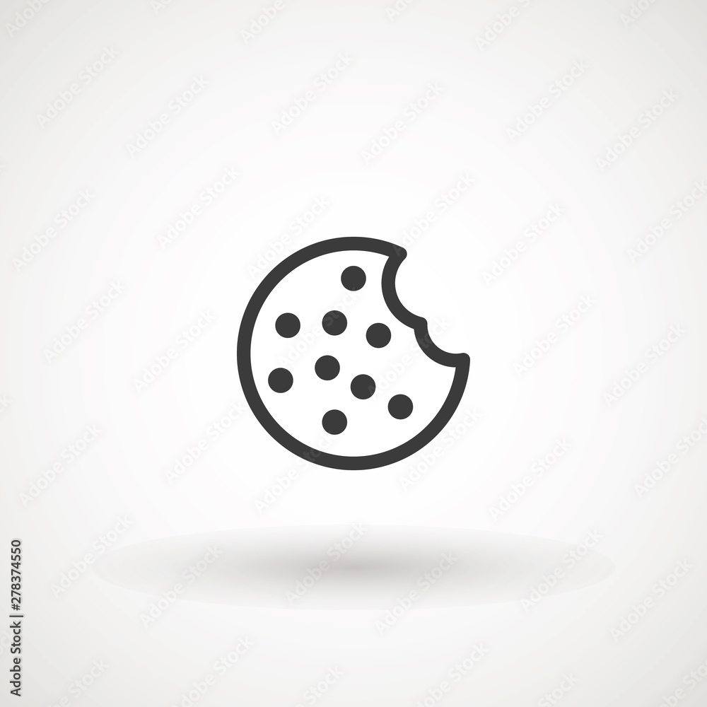 Browser Cookie Icon. Outline Style Icon Cookie icon vector isolated on white background, logo concept sign on transparent background, filled black symbol Browser Cookie Icon. Outline Style Icon Cookie icon vector isolated on white background, logo concept sign on transparent background, filled black symbol