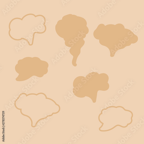 Smoke and steam smell lines.  Hand drawn doodle smoke, clouds and fog