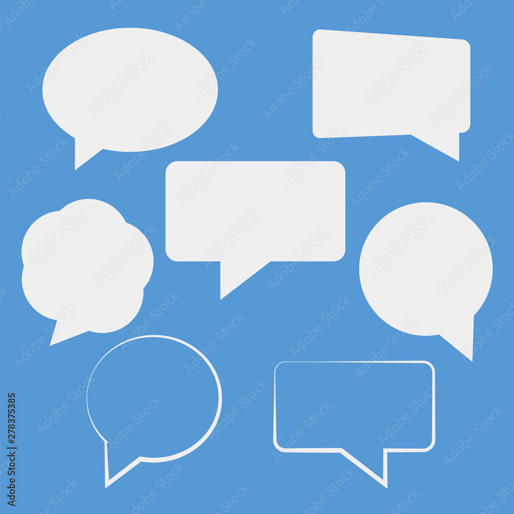 Speech bubbles isolated vector set. Cloud bubble speech for communication Speech bubbles isolated vector set. Cloud bubble speech for communication