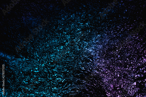 blue purple space grunge abstract crumpled aluminum, titanium shiny foil background