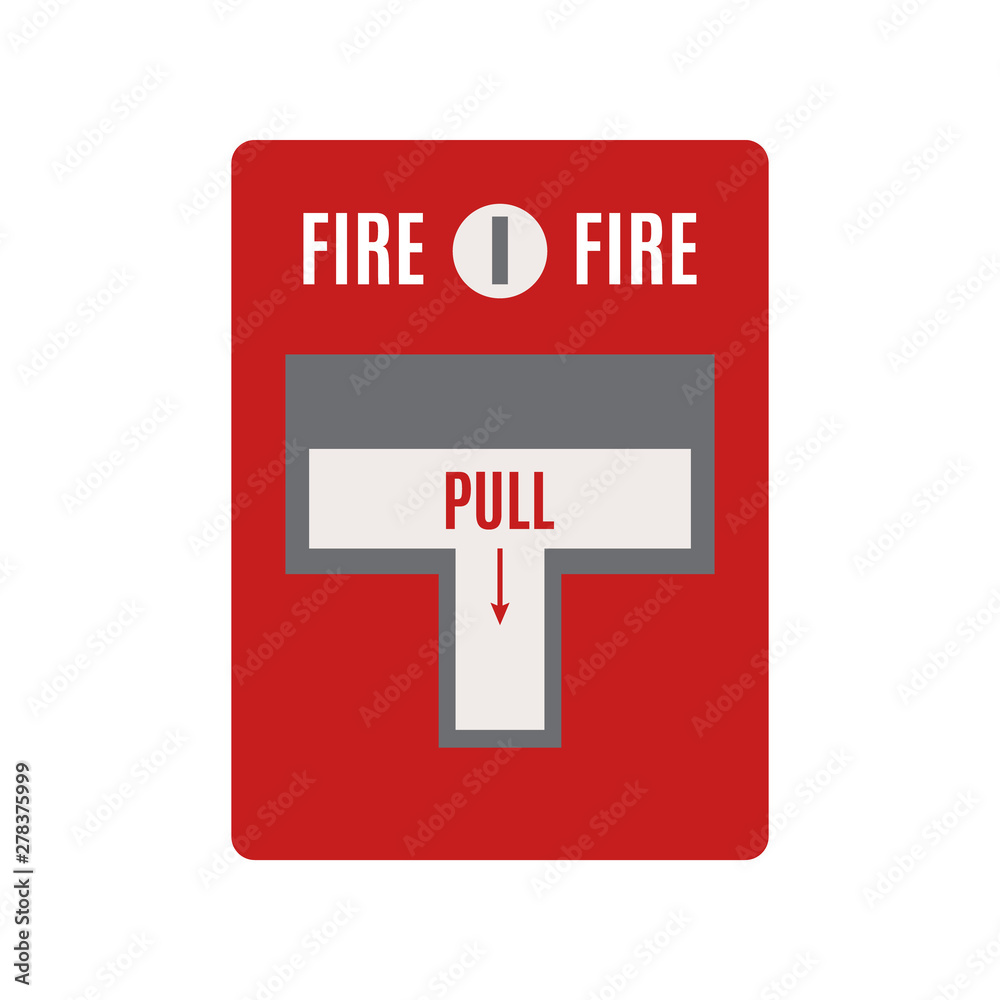 Red ringing alarm bell. Fire alarm icon Red ringing alarm bell. Fire alarm icon