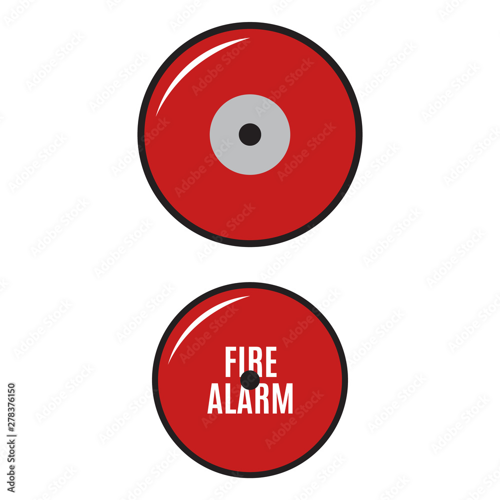 Red fire alarm isolated. Fire alarm icon Red fire alarm isolated. Fire alarm icon