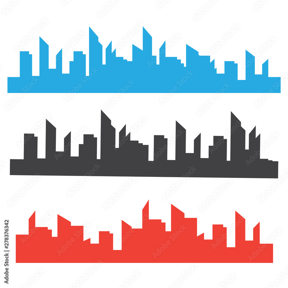 Cityscape modern architectural forms. Cityscapes silhouettes vector