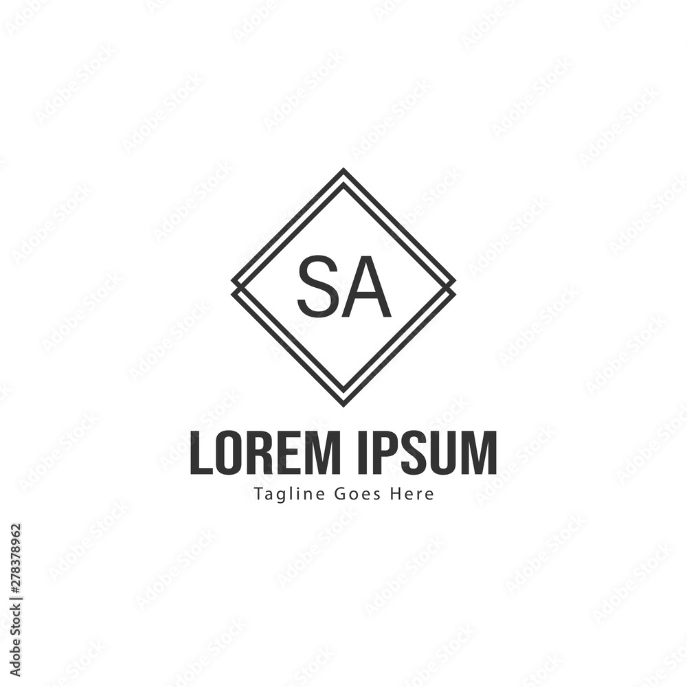 Initial SA logo template with modern frame. Minimalist SA letter logo vector illustration Initial SA logo template with modern frame. Minimalist SA letter logo vector illustration
