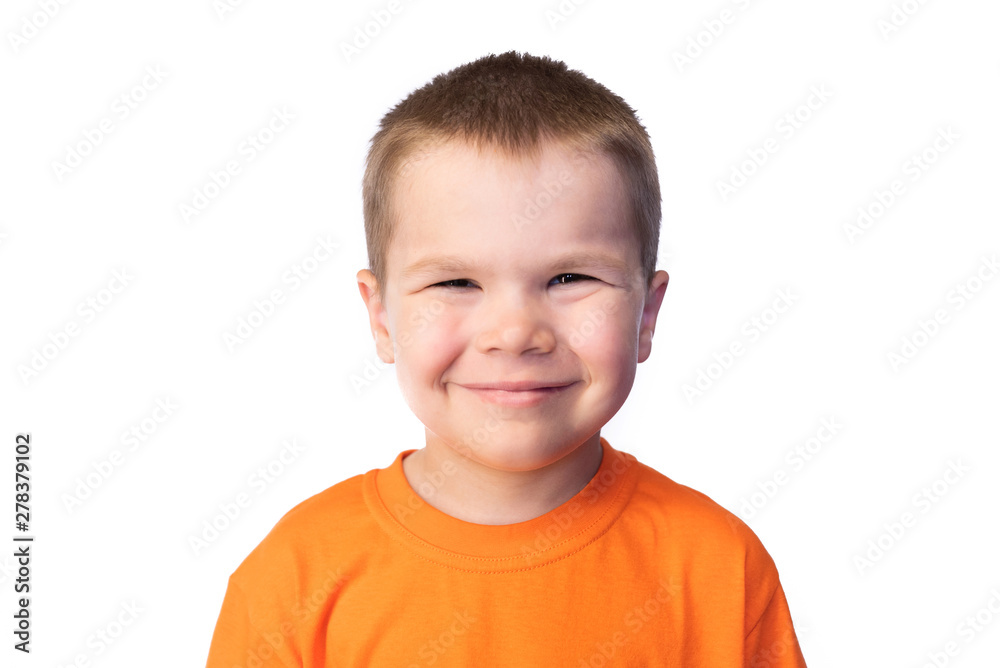 Little cute boy smiling, isolated on white background Little cute boy smiling, isolated on white background