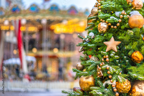 Yellow decorations on the C...