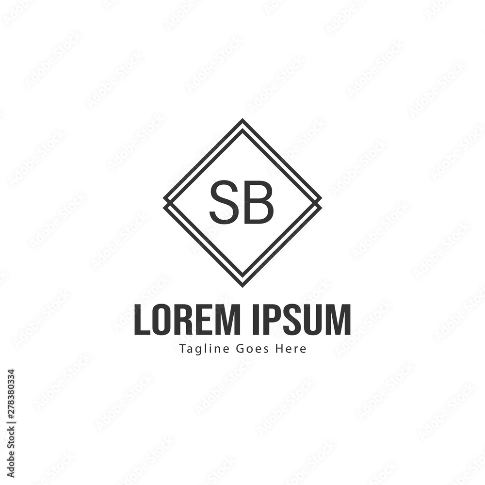 Initial SB logo template with modern frame. Minimalist SB letter logo vector illustration Initial SB logo template with modern frame. Minimalist SB letter logo vector illustration