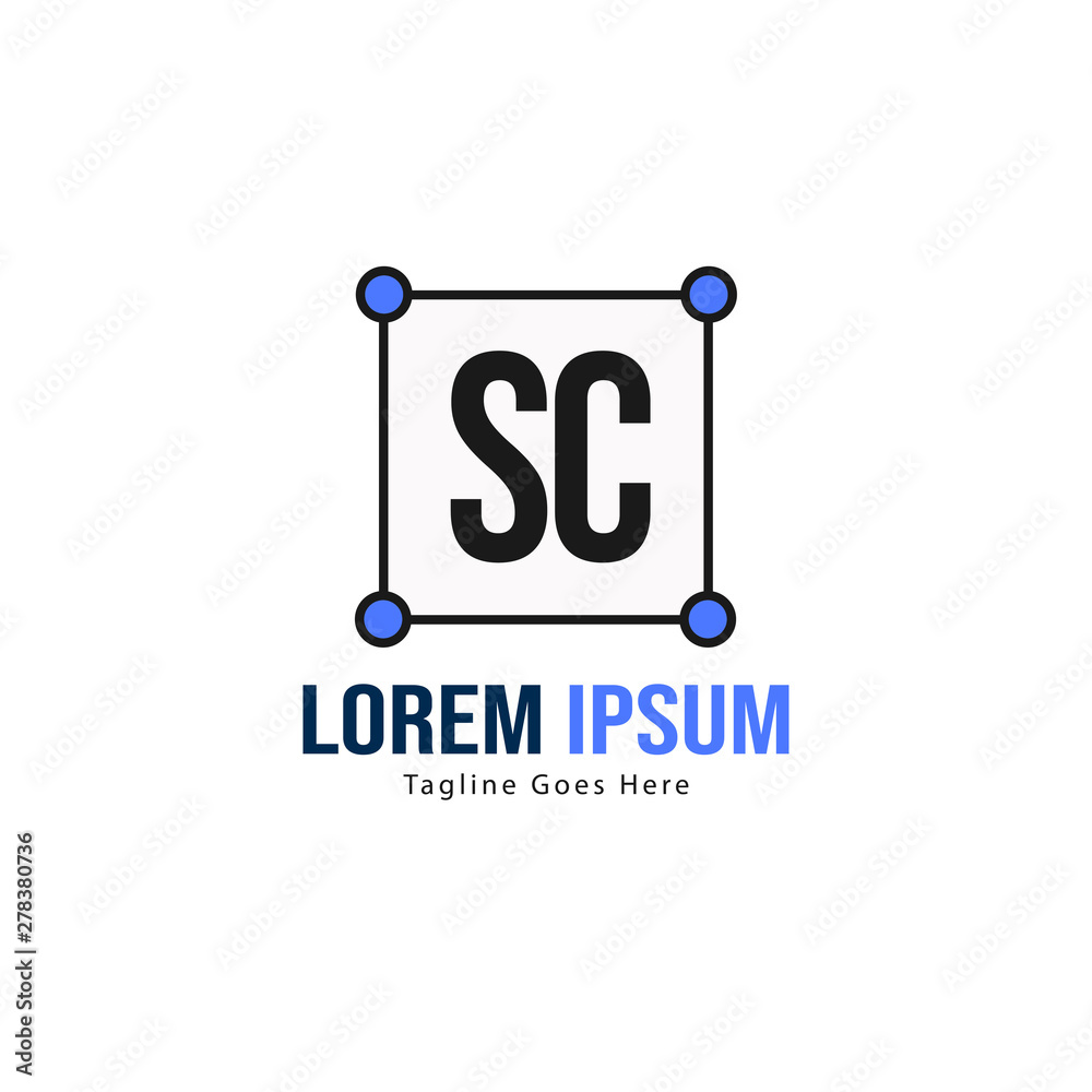 Initial SC logo template with modern frame. Minimalist SC letter logo vector illustration Initial SC logo template with modern frame. Minimalist SC letter logo vector illustration