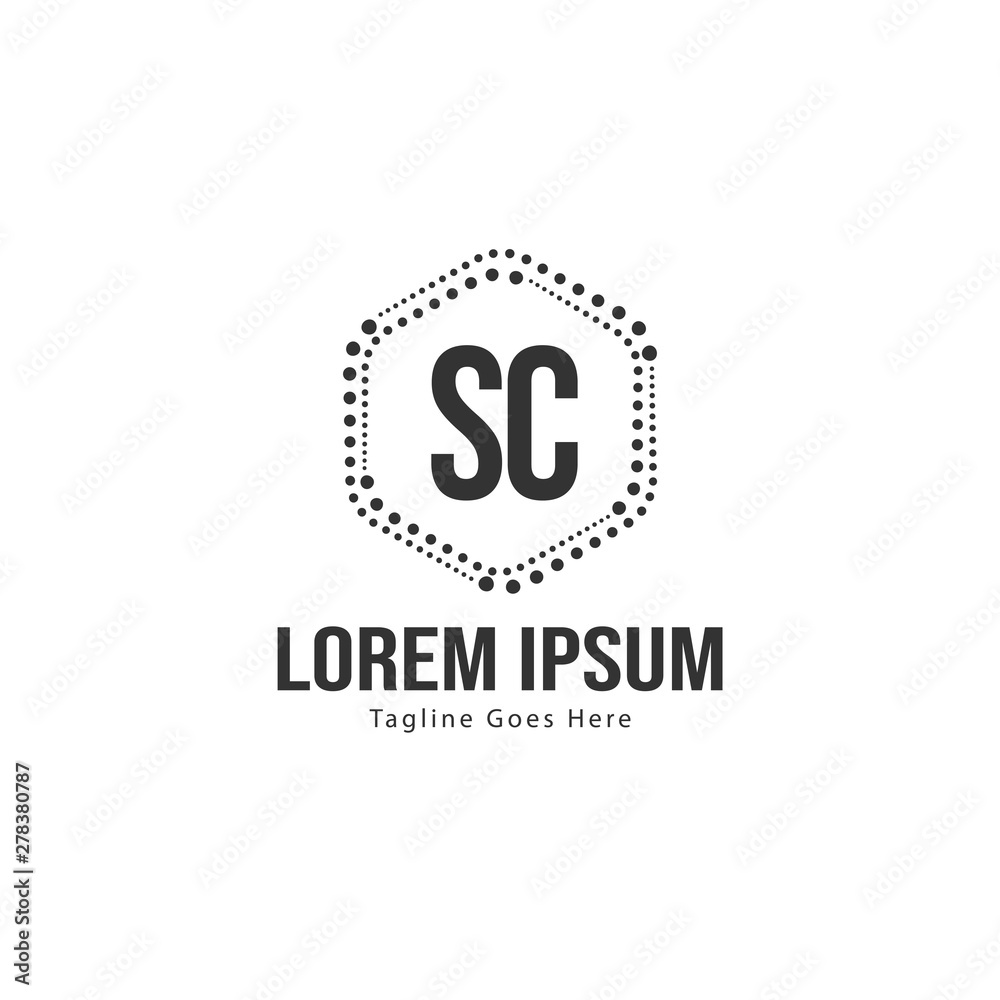 Initial SC logo template with modern frame. Minimalist SC letter logo vector illustration Initial SC logo template with modern frame. Minimalist SC letter logo vector illustration