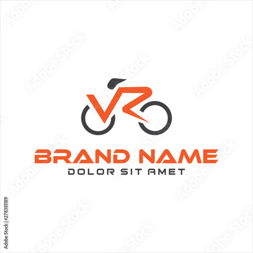 bicycle logo Design Vector Stock .Abstract Letter V R Cycle Bike sport logo vector design icon cycle