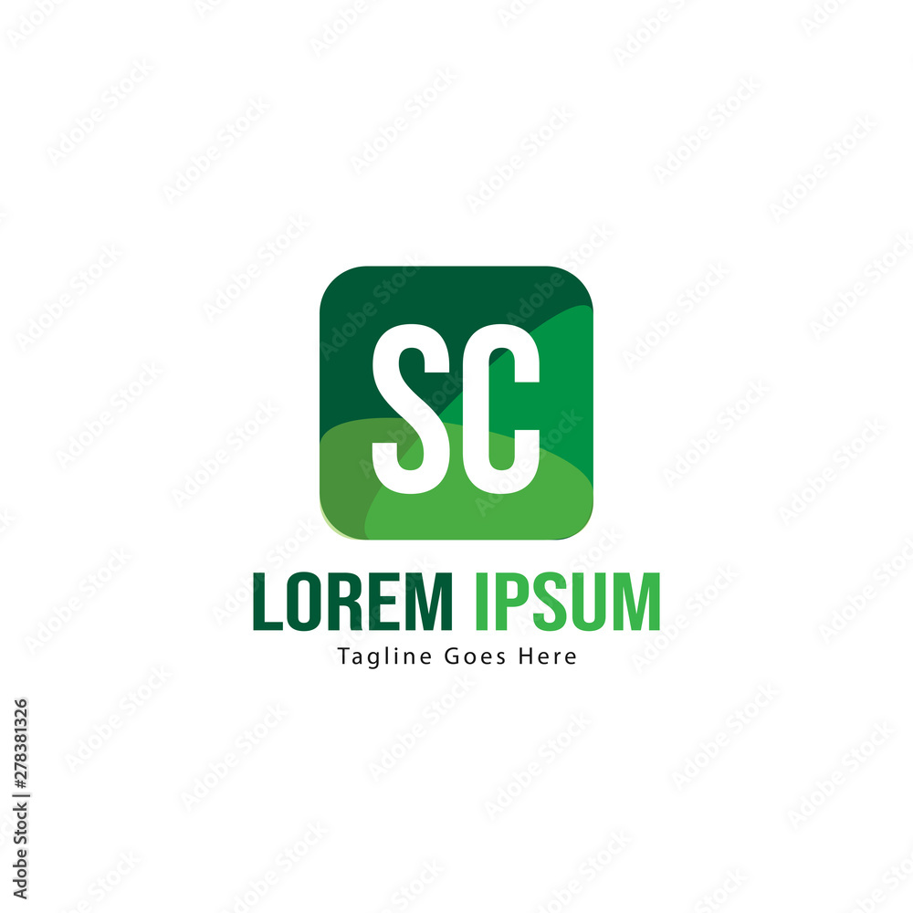 Initial SC logo template with modern frame. Minimalist SC letter logo vector illustration Initial SC logo template with modern frame. Minimalist SC letter logo vector illustration