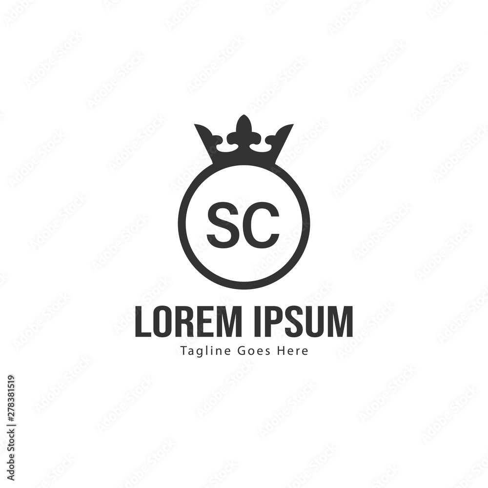 Initial SC logo template with modern frame. Minimalist SC letter logo vector illustration Initial SC logo template with modern frame. Minimalist SC letter logo vector illustration