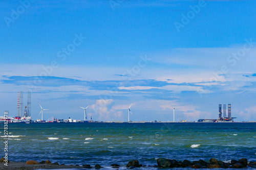 Frederikshavn, Denmark. A long view of the port of Frederikshavn used by ferries to Sweden. photo