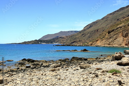 clear water bay of Loutro town on Crete island, Greece