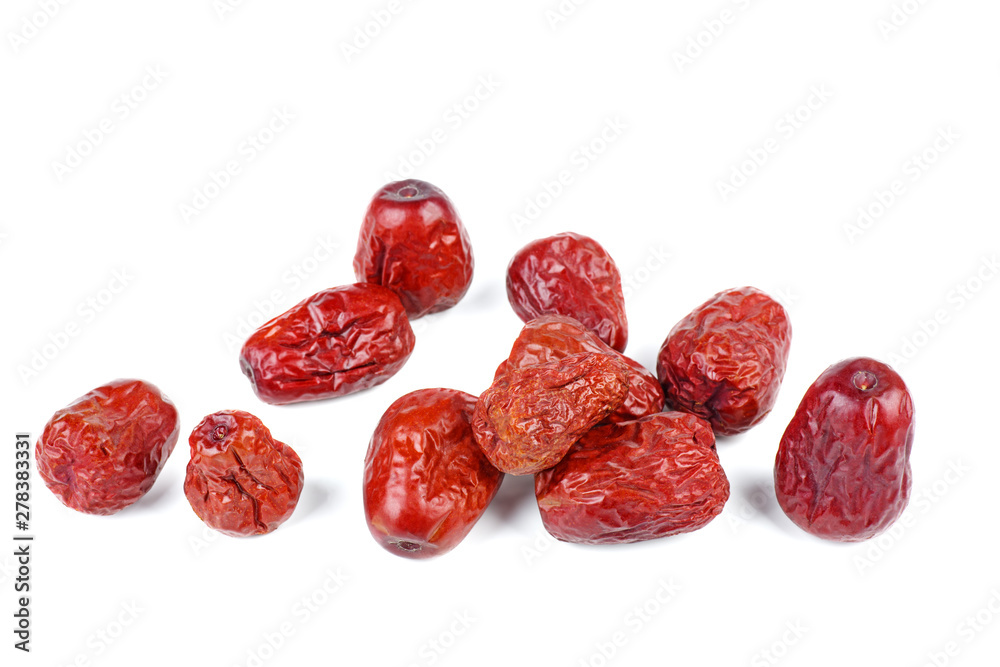 Dried jujubes isolated on white background Dried jujubes isolated on white background