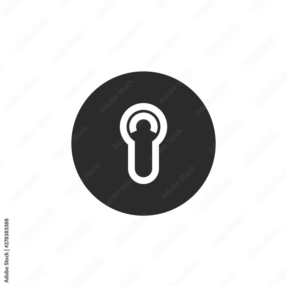 Black key hole icon template color editable. Padlock, lock symbol vector sign isolated on white background. Simple logo vector illustration for graphic and web design. Black key hole icon template color editable. Padlock, lock symbol vector sign isolated on white background. Simple logo vector illustration for graphic and web design.