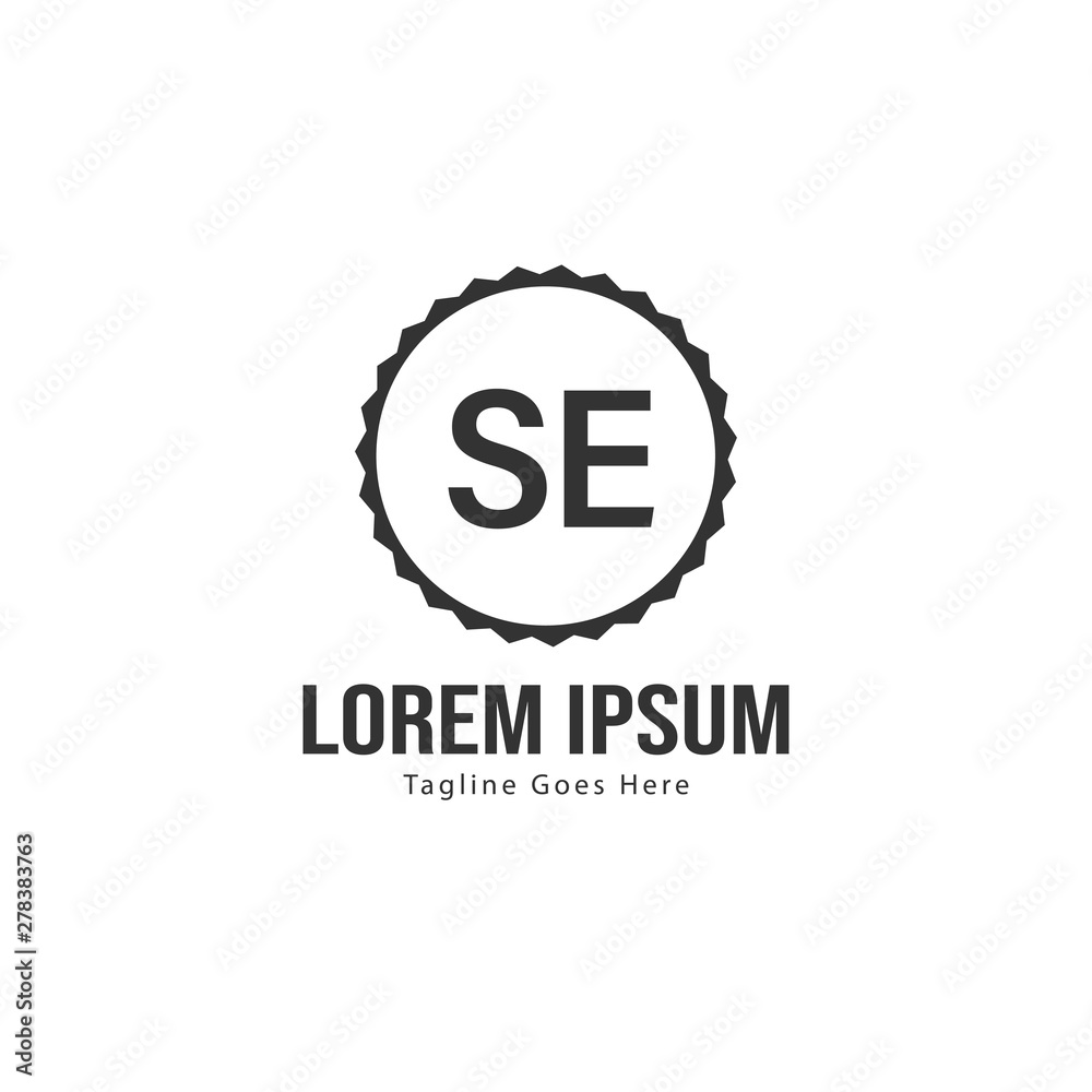 Initial SE logo template with modern frame. Minimalist SE letter logo vector illustration Initial SE logo template with modern frame. Minimalist SE letter logo vector illustration