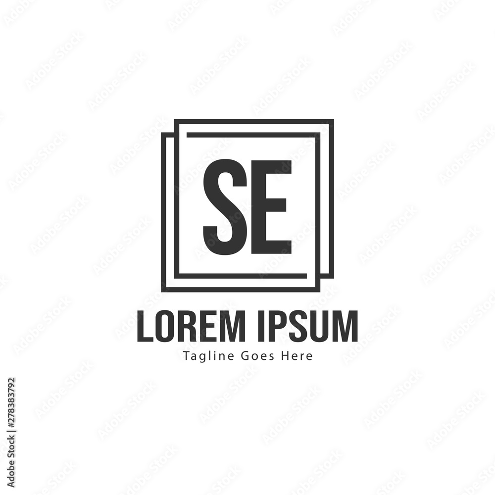 Initial SE logo template with modern frame. Minimalist SE letter logo vector illustration Initial SE logo template with modern frame. Minimalist SE letter logo vector illustration