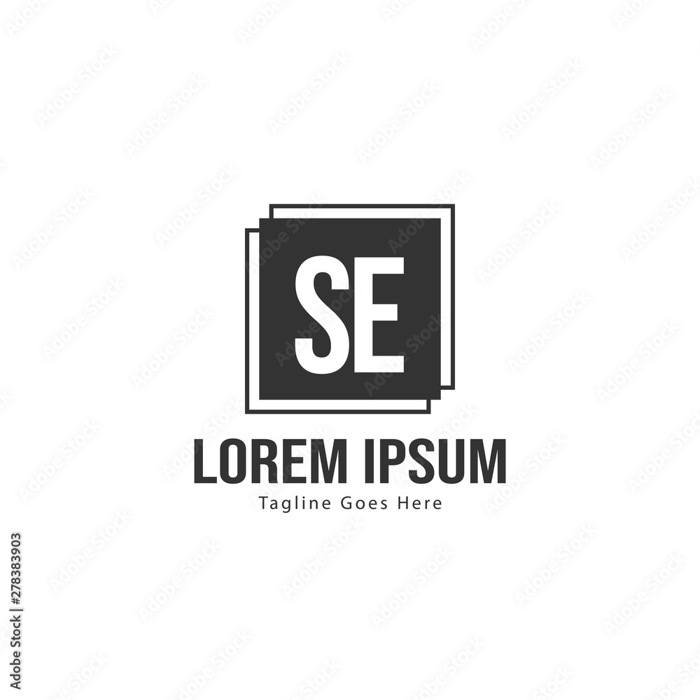 Obraz premium Initial SE logo template with modern frame. Minimalist SE letter logo vector illustration