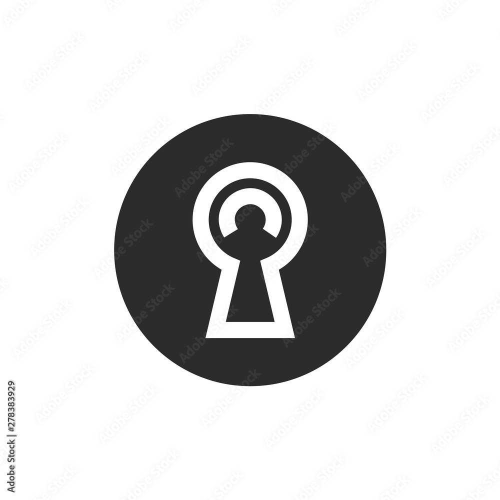 Black key hole icon template color editable. Padlock, lock symbol vector sign isolated on white background. Simple logo vector illustration for graphic and web design. Black key hole icon template color editable. Padlock, lock symbol vector sign isolated on white background. Simple logo vector illustration for graphic and web design.