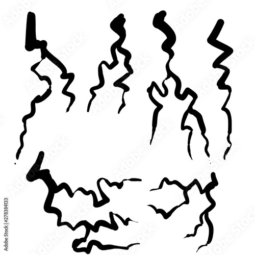 hand drawn Blitz lightning thunder light sparks storm flash thunderstorm. Power energy charge thunder shock doodle style illustration