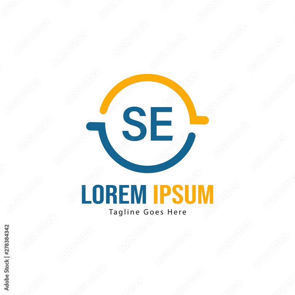 Initial SE logo template with modern frame. Minimalist SE letter logo vector illustration Initial SE logo template with modern frame. Minimalist SE letter logo vector illustration