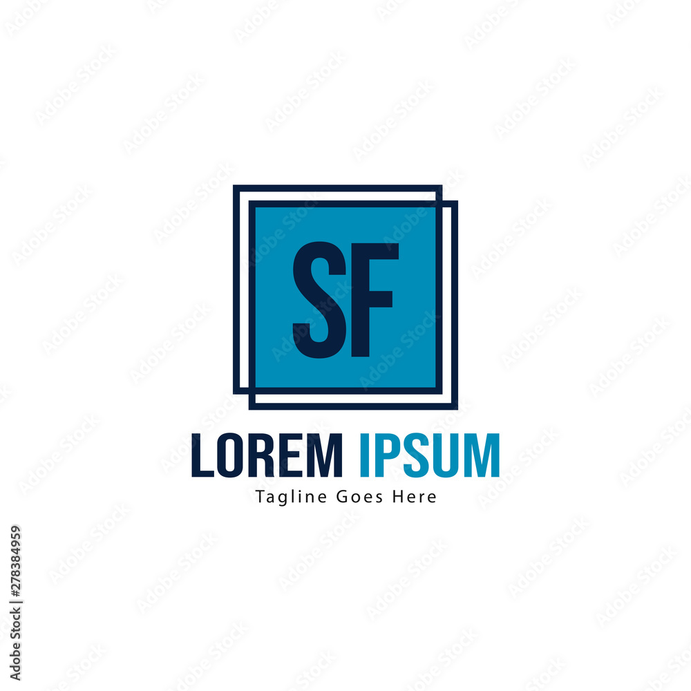Initial SF logo template with modern frame. Minimalist SF letter logo vector illustration Initial SF logo template with modern frame. Minimalist SF letter logo vector illustration