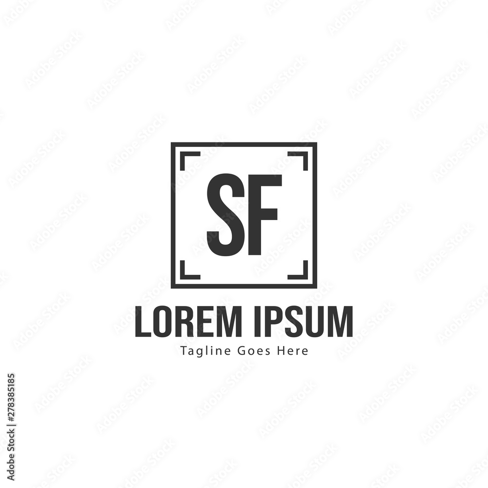 Initial SF logo template with modern frame. Minimalist SF letter logo vector illustration Initial SF logo template with modern frame. Minimalist SF letter logo vector illustration