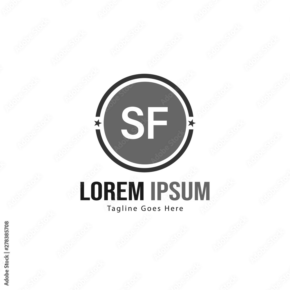 Initial SF logo template with modern frame. Minimalist SF letter logo vector illustration Initial SF logo template with modern frame. Minimalist SF letter logo vector illustration